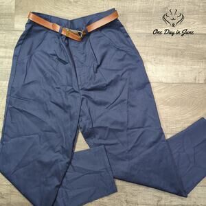 Chic Belted Straight Leg Pants Size 16